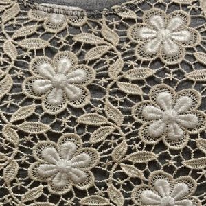 J.Crew Crocheted Lace Tank in Heather Fog Ash